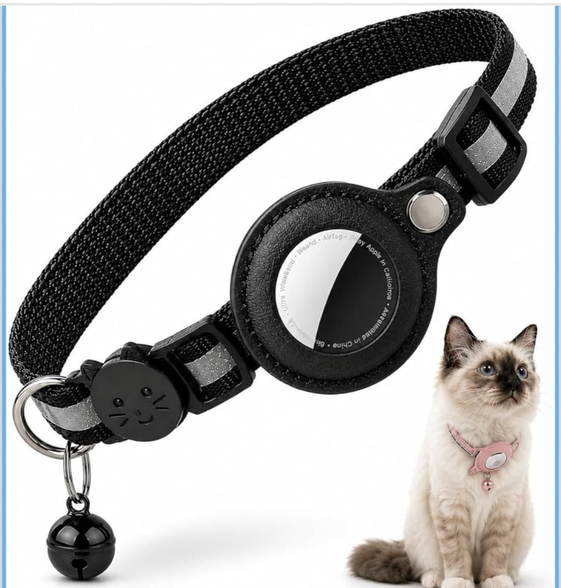 Collier chat avec emplacement AirTag
